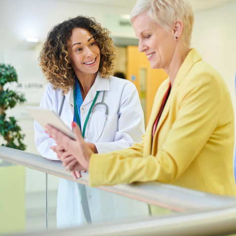 Doctor talking with patient 