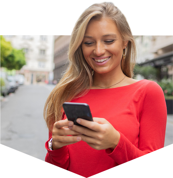 Person viewing her savings accounts online using a phone