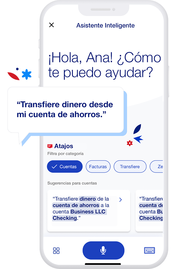 Acceso al Asistente Inteligente en un teléfono con Bank Smartly Checking