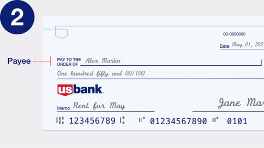 How to fill in the payee on a check.