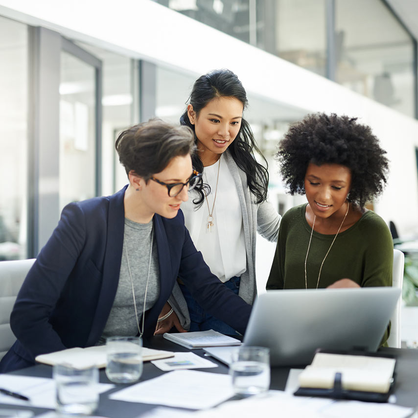 Businesswomen doing trading