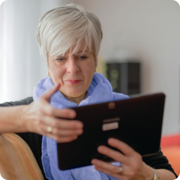 Woman viewing savings accounts choices online for retirment