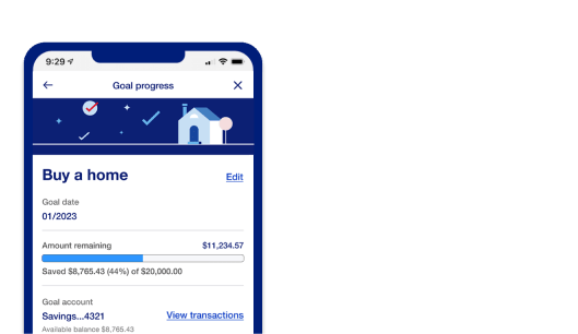 Goal progress view in the U.S Bank mobile app