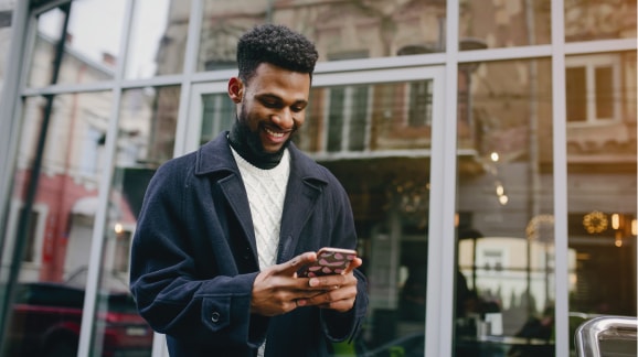 Person using a smartphone